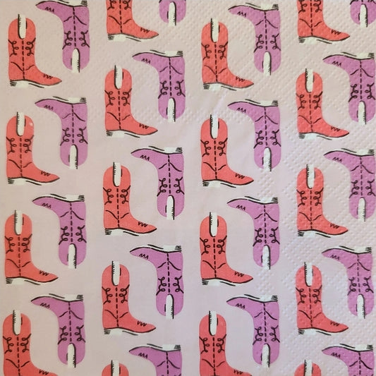 Cowgirl Boots Paper Napkin - Luncheon Size