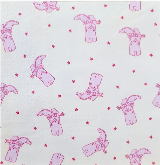 Cowgirl Boots Paper Napkin - Luncheon Size