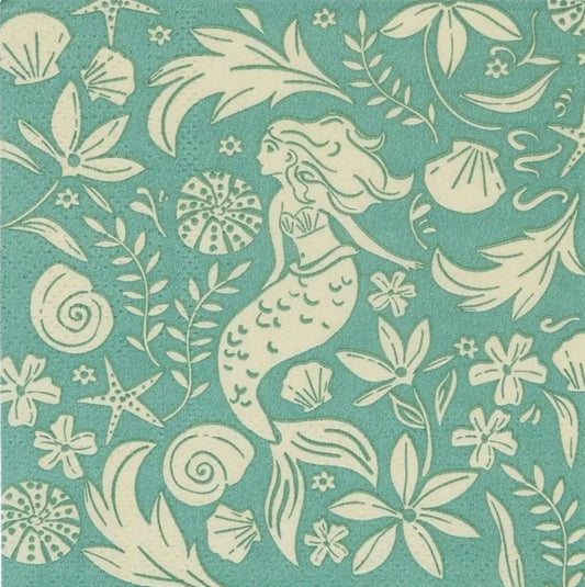 Mermaid Paper Napkin - Cocktail Size