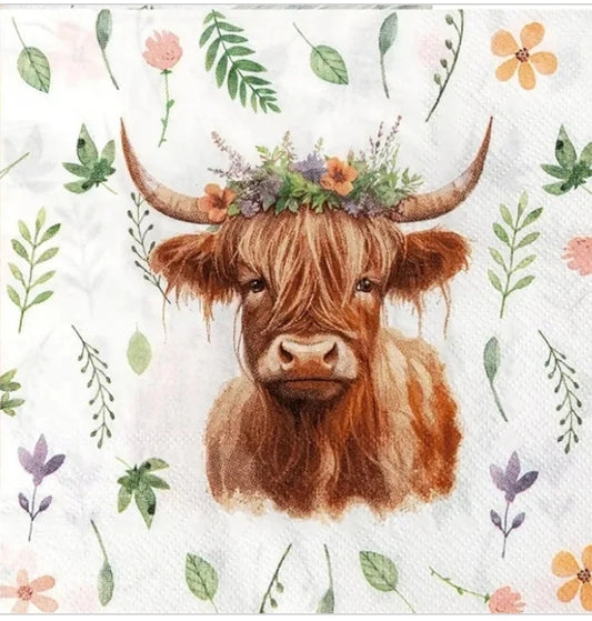 Highland Cow Paper Napkin - Luncheon Size