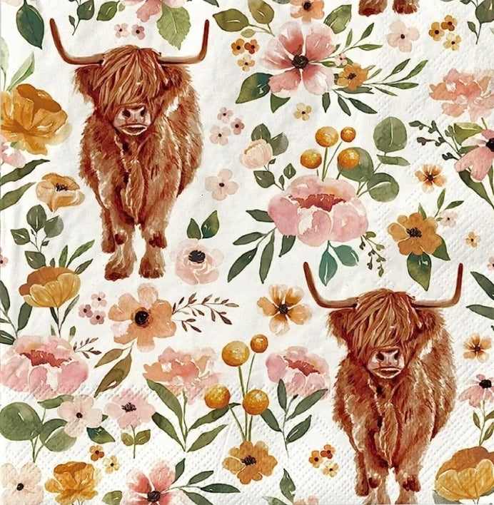 Highland Cow Paper Napkin - Luncheon Size
