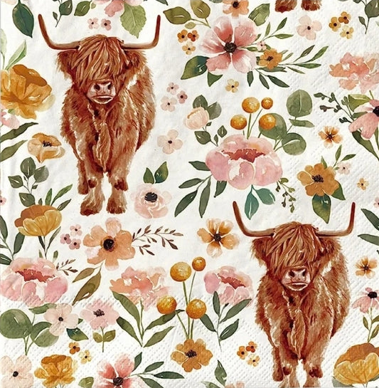Highland Cow Paper Napkin - Luncheon Size