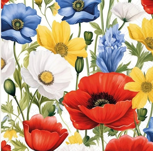 Poppy Paper Napkin - Cocktail Size