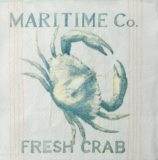 Crab Paper Napkin - Cocktail Size