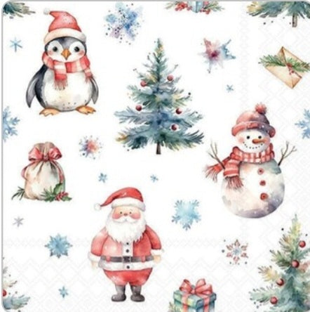 Christmas Collage Paper Napkin - Luncheon Size