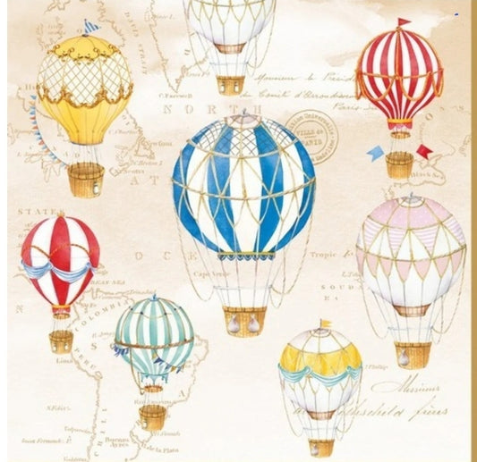 Hot Air Balloons Paper Napkin - Cocktail Size