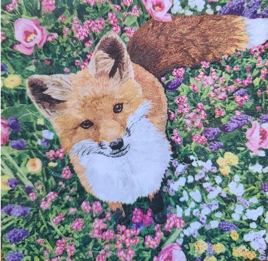 Fox Garden Paper Napkin - Cocktail Size