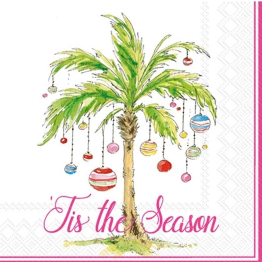 Christmas Palm Tree Paper Napkin - Cocktail Size