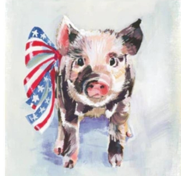 Patriotic Pig Paper Napkin - Cocktail Size