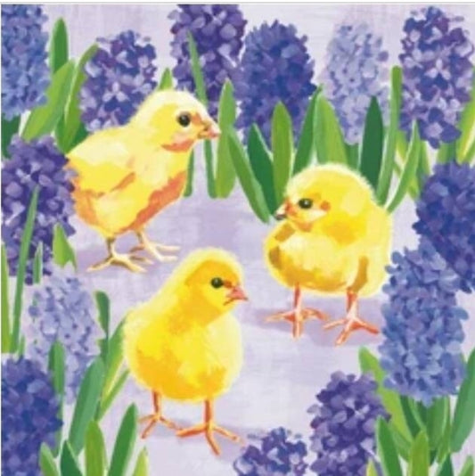 Easter Chicks Paper Napkin - Cocktail Size