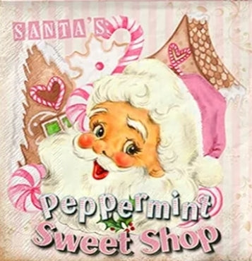 Pink Santa Paper Napkin - Luncheon Size