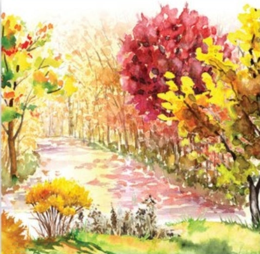 Fall Forest River Paper Napkin - Cocktail Size