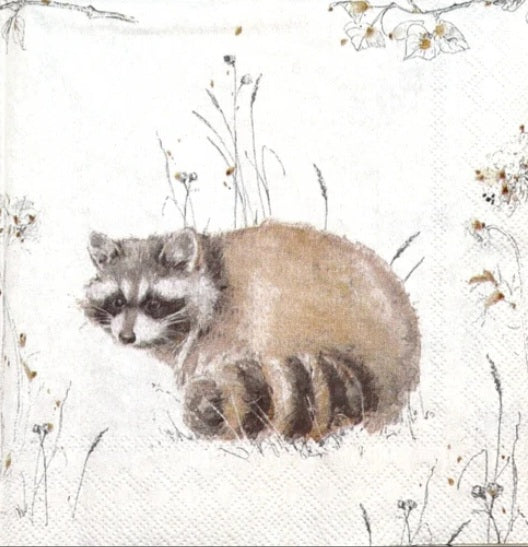 Raccoon Paper Napkin - Cocktail Size