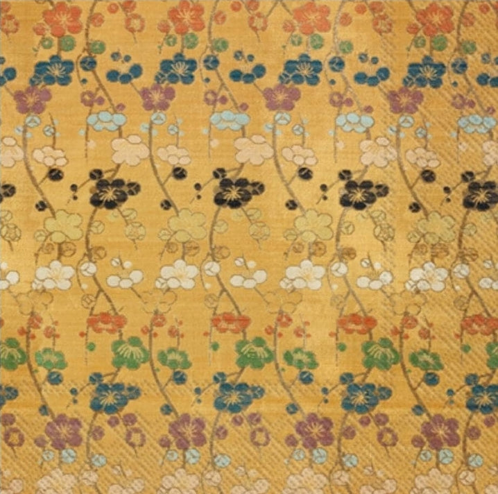 Gold Silk Asian Paper Napkin - Luncheon Size