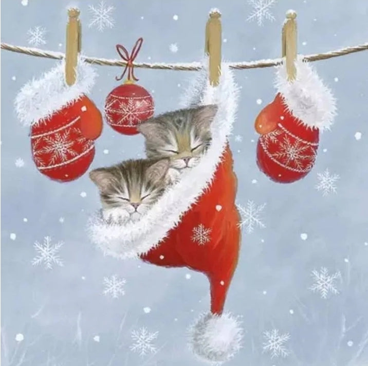 Christmas Kittens  - Cocktail Size