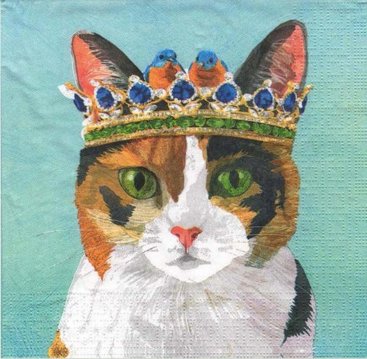 Cat Princess Paper Napkin - Cocktail Size