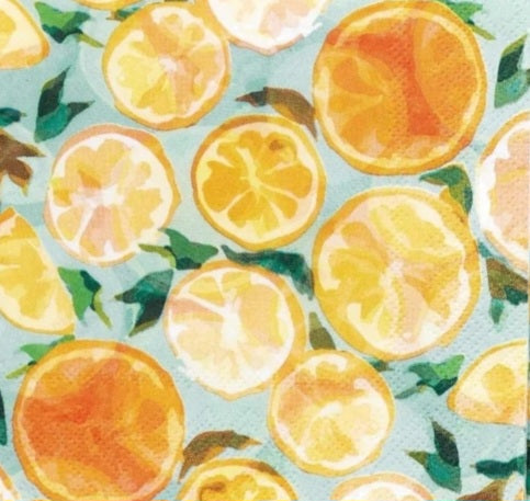 Lemons & Oranges Paper Napkin - Cocktail Size