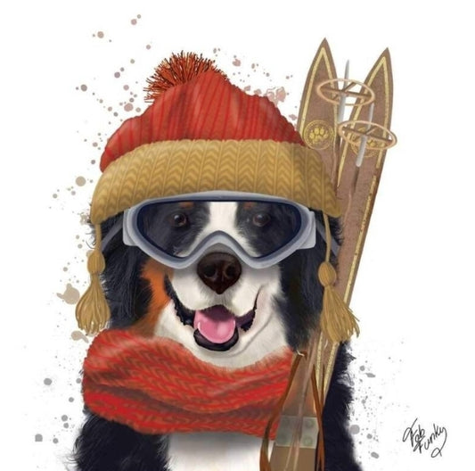 Ski Dog Paper Napkin - Cocktail Size
