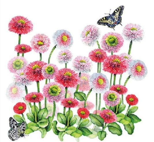Pink Wildflower Paper Napkin - Cocktail Size