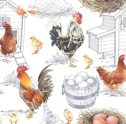 Chicken Farm Paper Napkin - Cocktail Size
