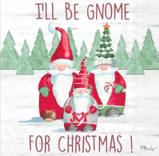 Christmas Gnome Paper Napkin - Cocktail Size