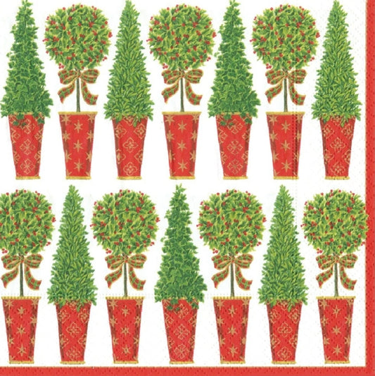 Christmas Tree Topiary Paper Napkin - Luncheon Size