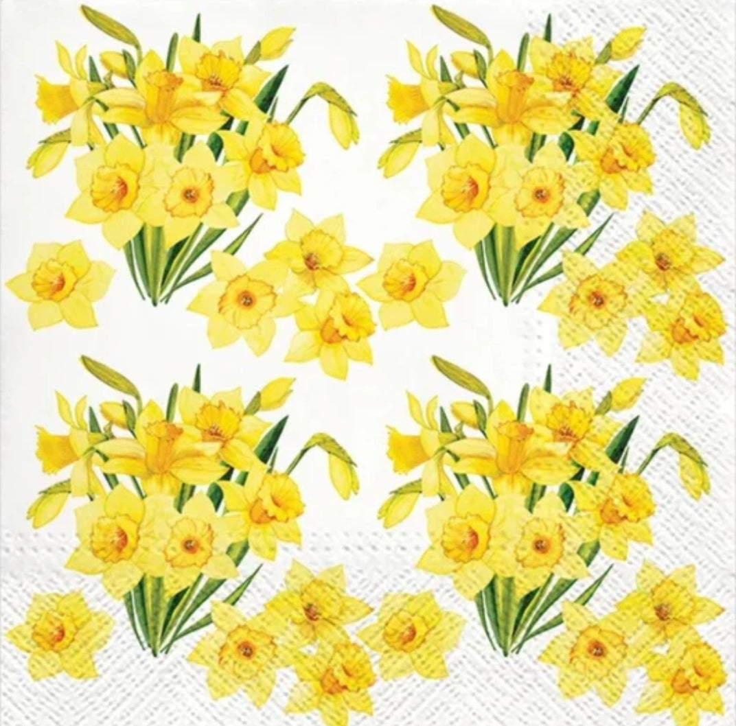 Daffodil Flowers Paper Napkin - Luncheon Size