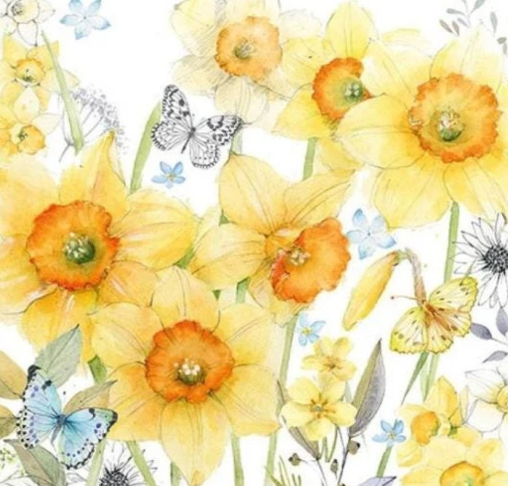 Daffodil Paper Napkin - Cocktail Size