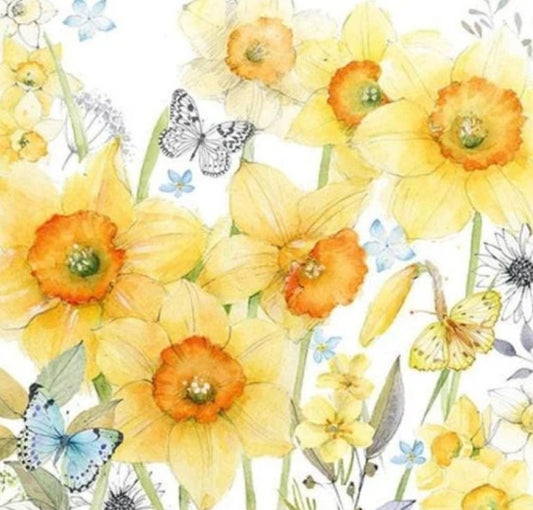 Daffodil Paper Napkin - Cocktail Size
