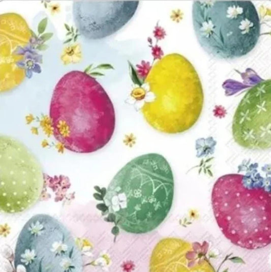 Decorated Easter Egg Paper Napkin - Cocktail Size