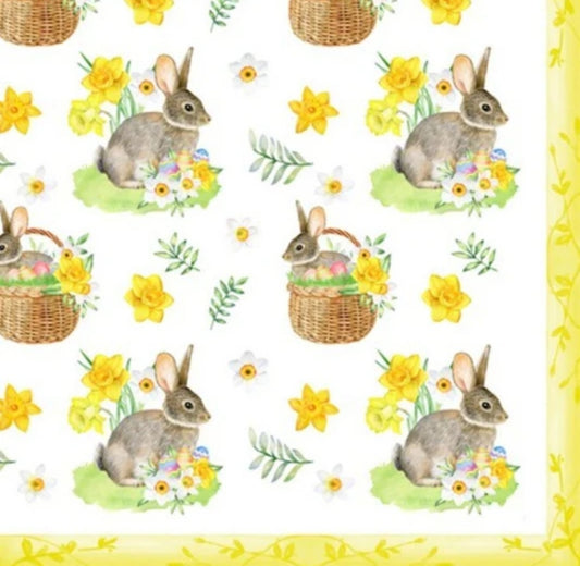 Easter Bunny Basket Paper Napkin - Luncheon Size