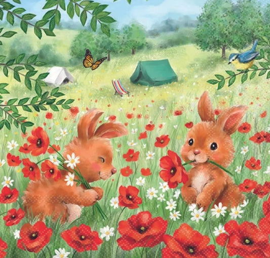 Camping Easter Bunny Paper Napkin - Luncheon Size