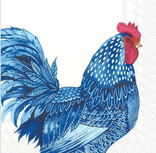 Blue Chicken Paper Napkin - Cocktail Size