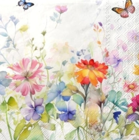 Watercolor Meadow Paper Napkin - Luncheon Size