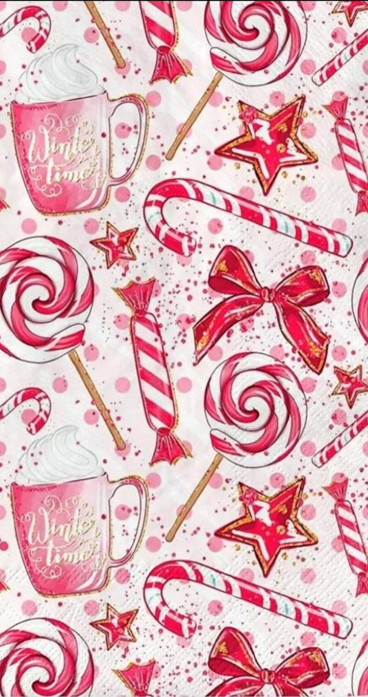 Christmas Candy Paper Napkin - Guest Size