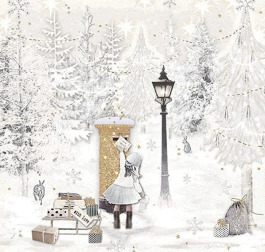 Christmas Letter Paper Napkin - Luncheon Size