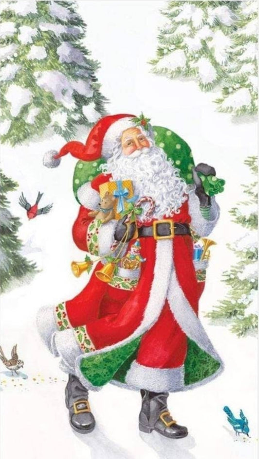 Tall Santa Paper Napkin - Guest Size