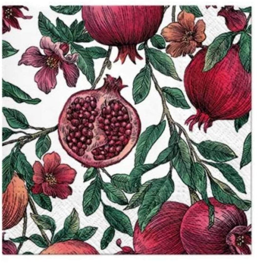 Pomegranate Paper Napkin - Cocktail Size