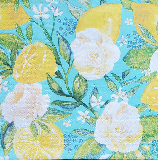 Lemon Paper Napkin - Cocktail Size