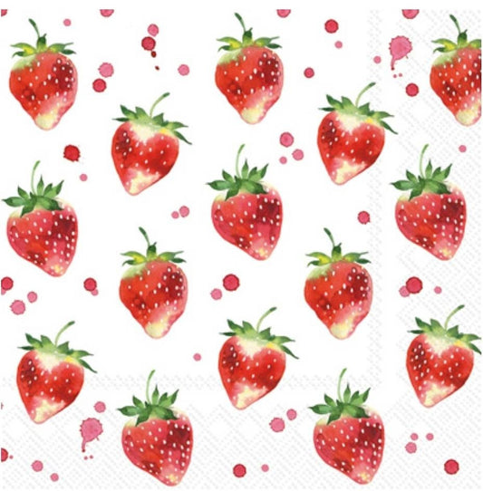 Stawberry Paper Napkin - Luncheon Size