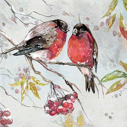 Christmas Birds Paper Napkin - Luncheon Size