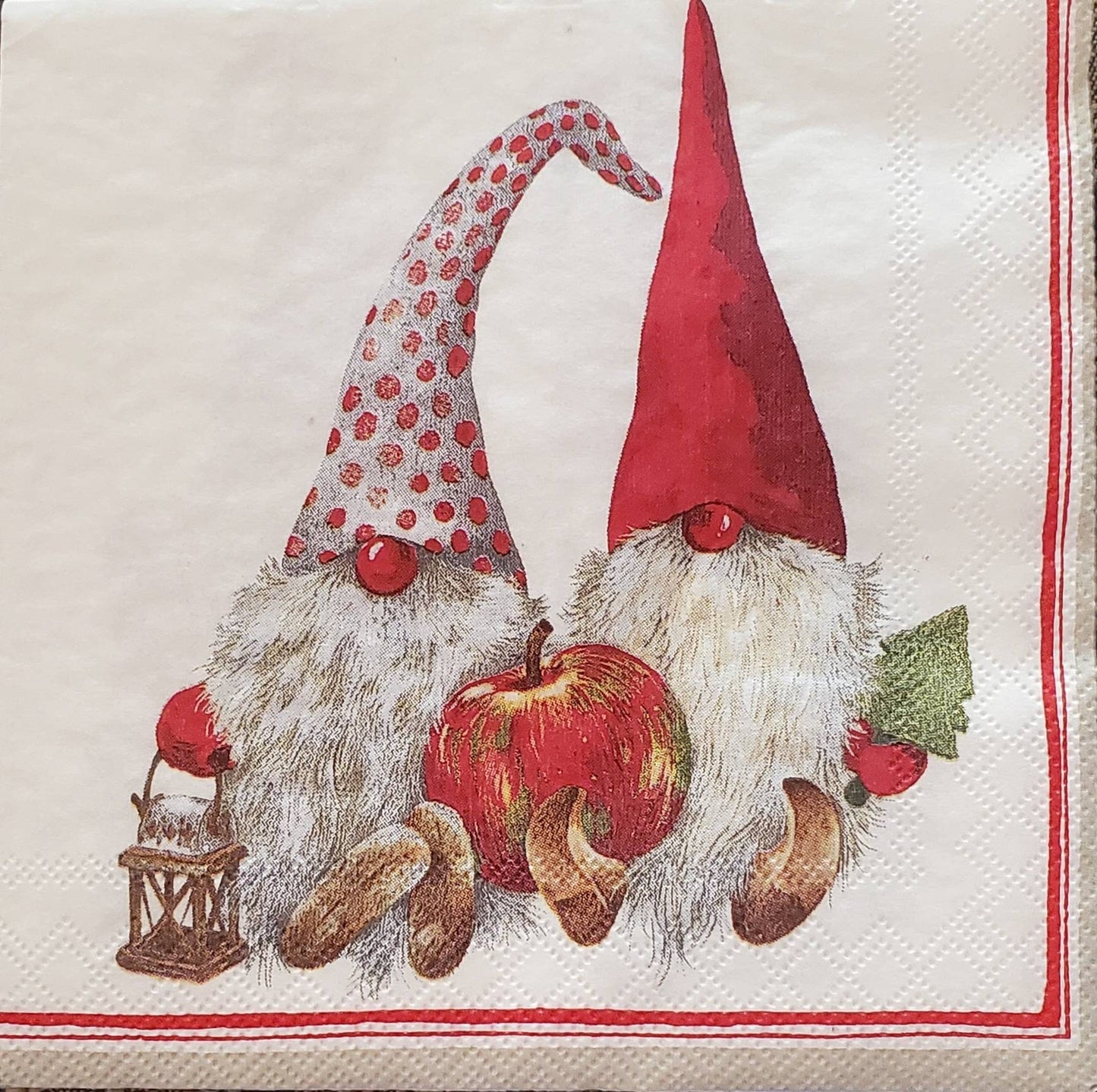 Christmas Gnome Paper Napkin - Cocktail Size