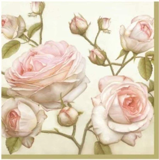 Rose Paper Napkin - Cocktail Size