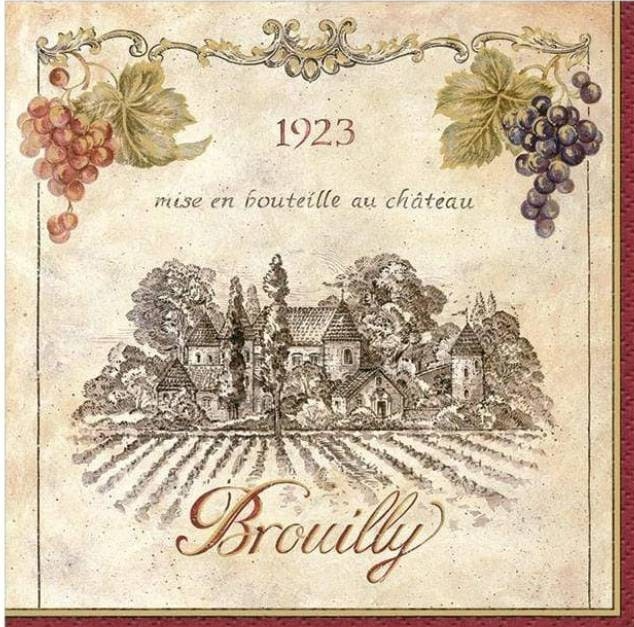 a bottle of wine with a bunch of grapes on it