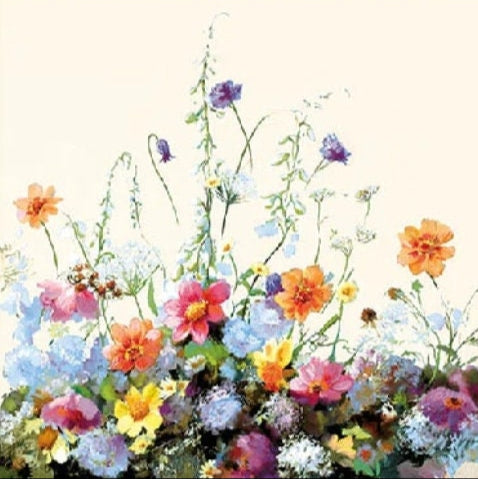 Flower Meadow Paper Napkin - Cocktail Size