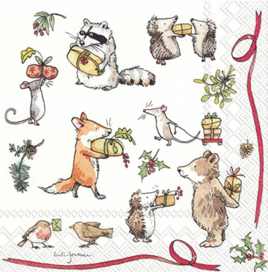 Christmas Animals Paper Napkin - Luncheon Size
