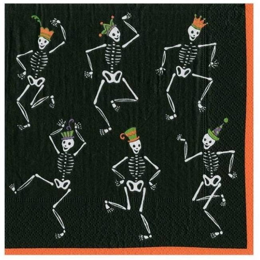 Skeleton Dance Paper Napkin - Cocktail Size