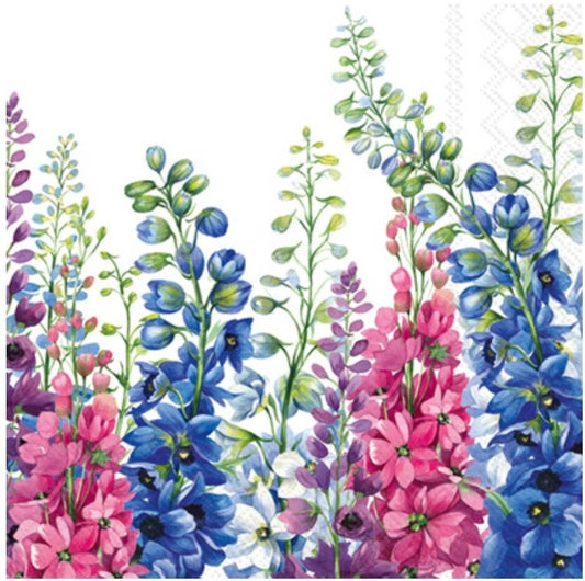 Delphinium Flower Napkin - Cocktail Size