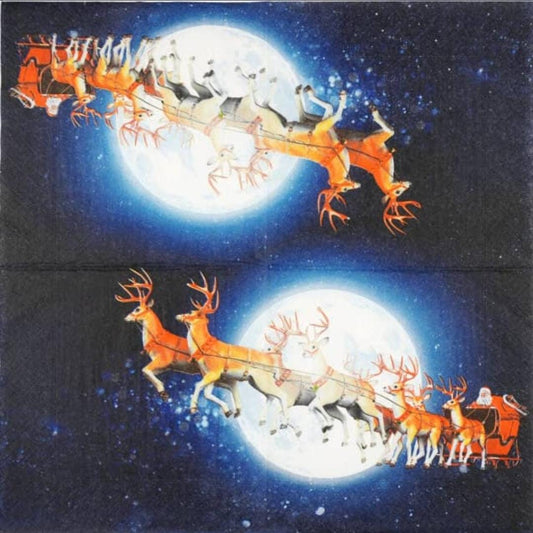 Santa Sleigh Napkin - Luncheon Size