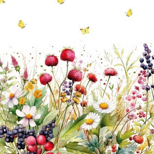 Strawberry Meadow Paper Napkin - Luncheon Size